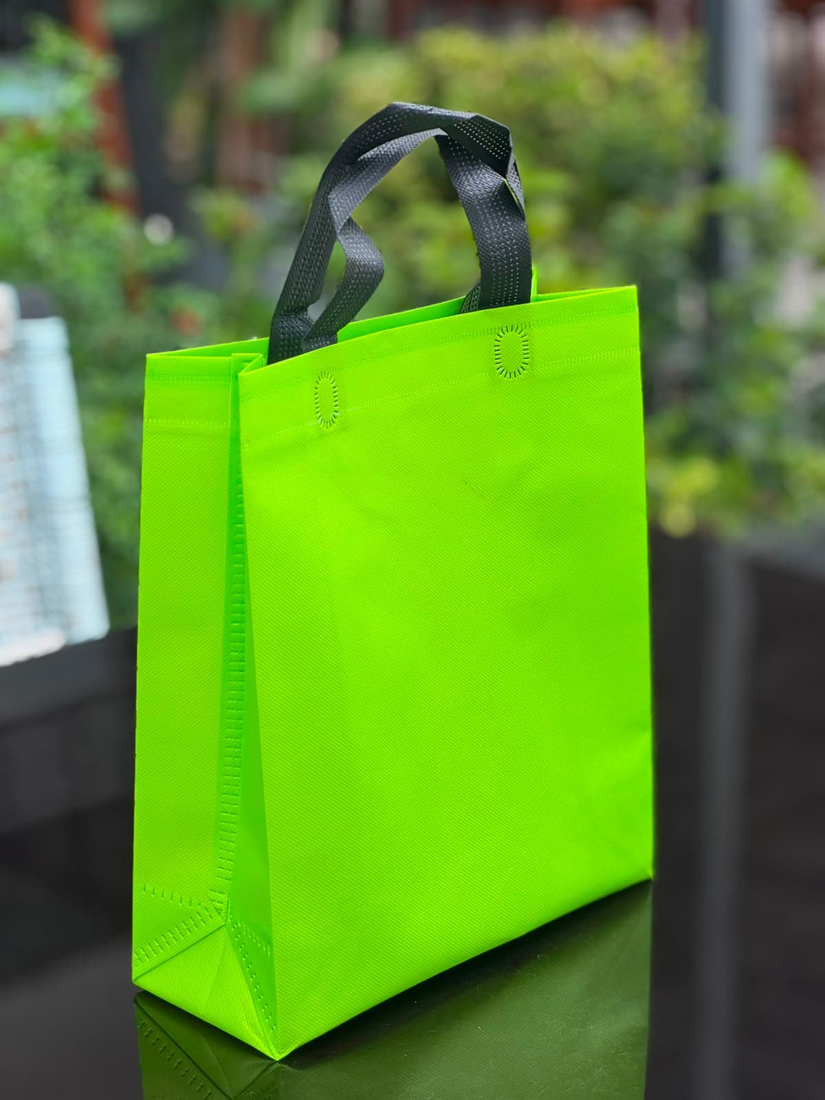 Bottle green BOPP matt laminated bag manufactured by Maruti Bag Multipack