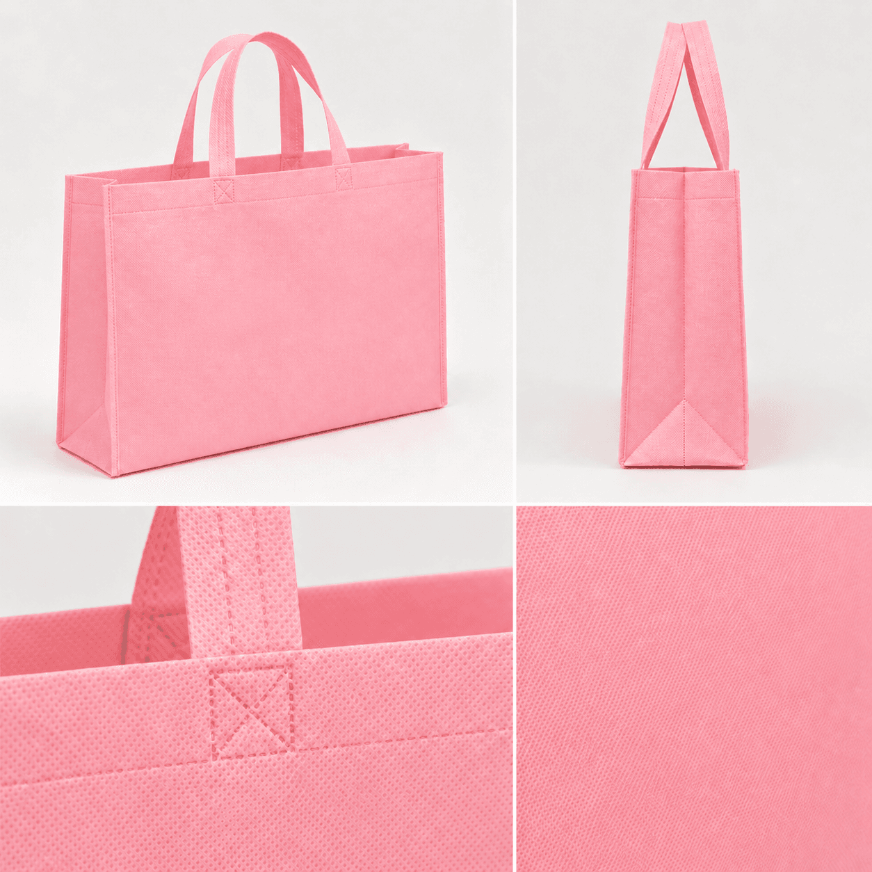 Non-Woven Box Bag - 10x12x4, Baby Pink